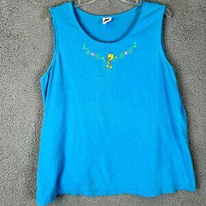 Looney Tunes Tweety Tank Top Y2K Top Size Large 1999 Cartoon